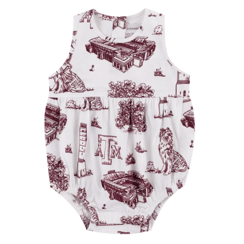 Texas A&M Stewart Simmons Infant Toile Bodysuit - Maroon