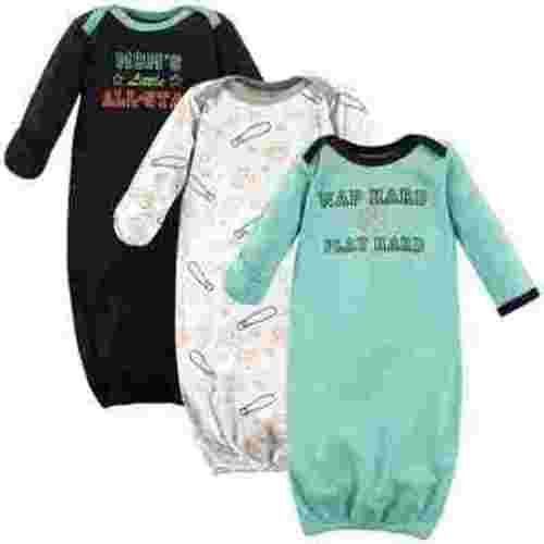Luvable Friends Baby Boy Cotton Long-Sleeve Gowns 3pk, Sports, 0-6 Months