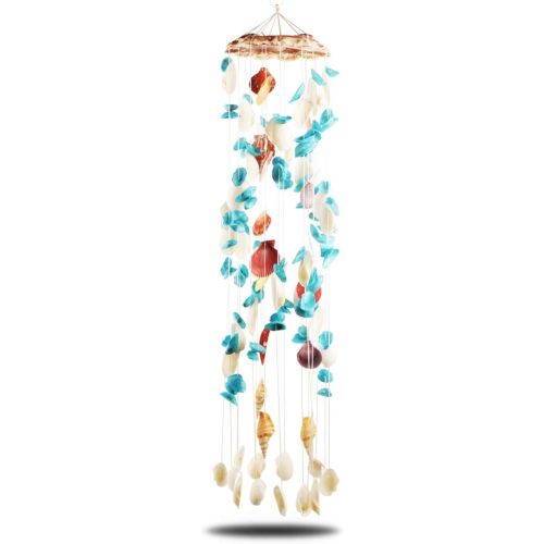 Jangostor Seashell Wind Chimes Multi Color Handmade Wind Chimes, for Garden Bar Store Hanging Ornament Home Decor Beach Decoration Party Gift (6.7 x 29 Inches)