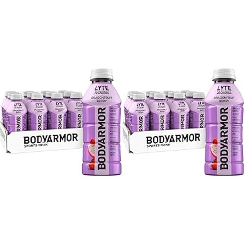BODYARMOR LYTE, Dragonfruit Berry, Electrolyte Drink, 20 Calories, 16 Fl Oz Bottles (24 Pack), Coconut Water Sports Drink, Natural Flavor & B Vitamins
