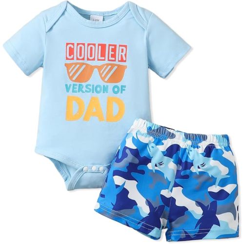 NZRVAWS Newborn Baby Boy Clothes Letter Printed Romper Shorts Summer Infant Outfits Camo Clothing Set 0 3 6 9 12 Months