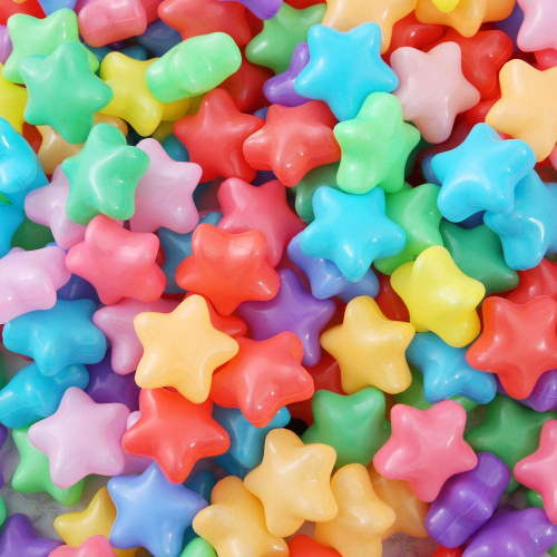 PlayMaty Star Ball Pit Balls - Phthalate Free BPA Free Plastic Colorful Star Balls for Kids Toddlers Baby Playhouse Play Tent Playpen Party Decoration (Rainbow 8 Colors -100pcs)