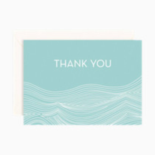 Paper Source Pool Waves Thank You Card Set (10)