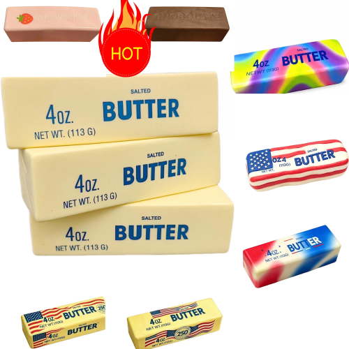 1PC Slow Rising Squishing Butter Stick, Sticky Butter Sticks Squeeze Toys, Realistic Food Squishies Fidget Toys for Decompression Anxiety Relaxation