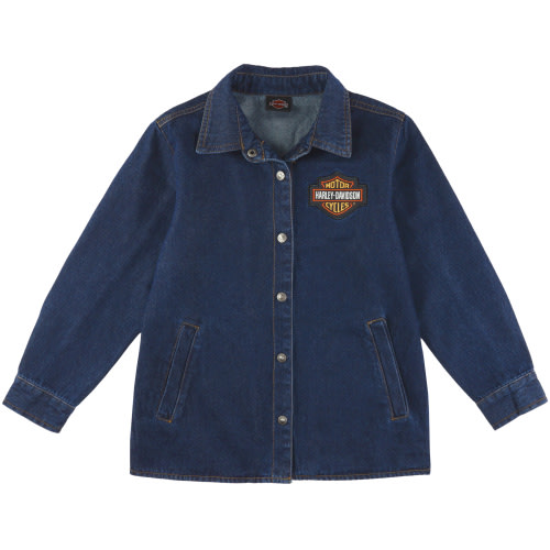 Toddler Boys Bar & Shield Denim Long Sleeve Shirt