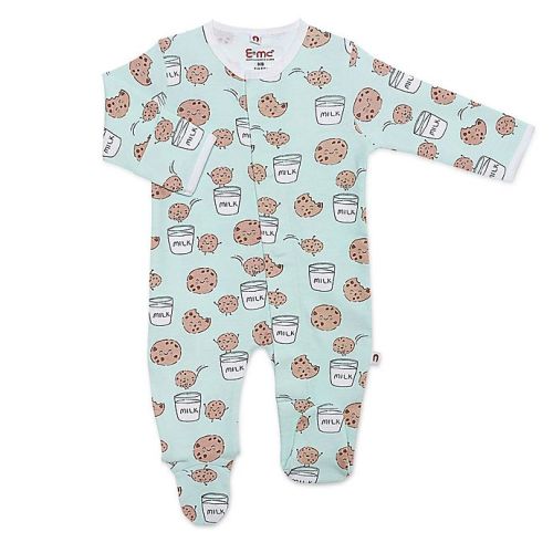 Magnetic Me® by Magnificent Baby Size 3-6M Milk & Cookies Magnetic Footie in Mint