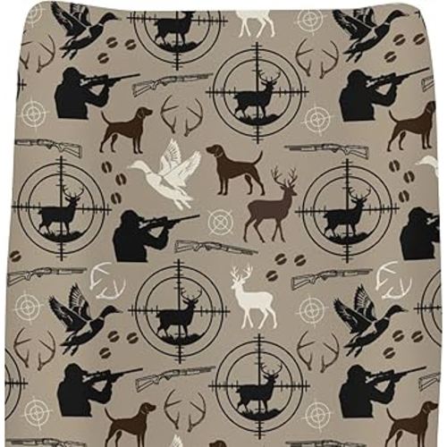 Hunting Deer Hunting Duck Baby Changing Pad Covers for Boy Girl Dog Hunter Hunting Animals Fitted Changing Table Cover Mats Elk Duck Hunter Soft Diaper Change Pad Sheets for 32''×16'' Contoured Pad