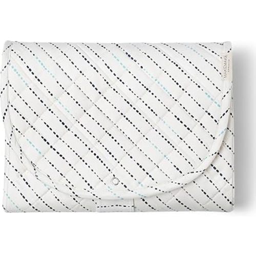 Organic Portable Changing Pad GOTS Certified Organic Cotton Fill Portable Diaper Changing Mat Diaper Clutch Changing Station Kit Compact Travel Pad (33"x34", Pebble Blue)