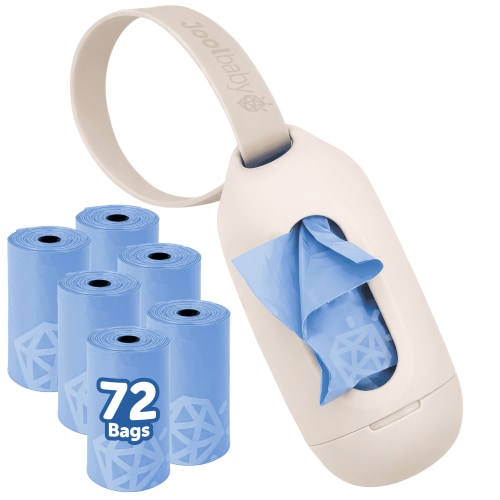 Jool Baby On-the-Go Diaper Disposal Bag Dispenser (Oatmeal) + 6 Refill Rolls