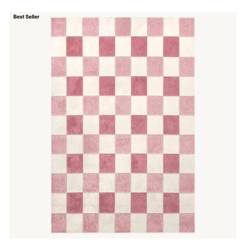 Alexie Two-Tone Checkered Rug | Pink – Rugs USA