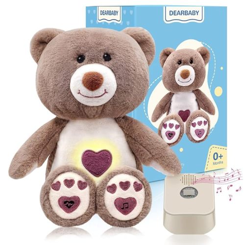 Baby Sleep Soother,Newborn Essentials Stuff Toys 0-6 Months, Christmas Girl Gifts Sound Machine for Nursery with Realistic Breathing Motion Baby Registry Search