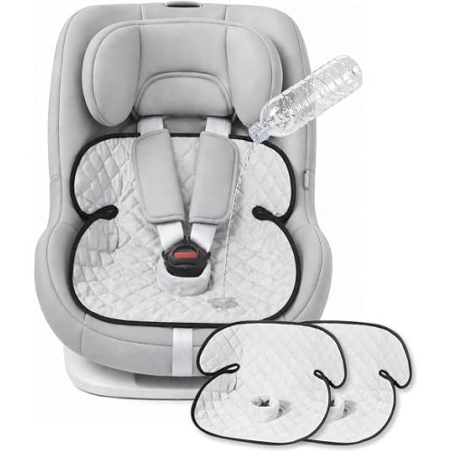Zoiapai 2 Pack Waterproof Piddle Pads, Potty Training Car Seat Protector & Reusable Liner – Non-Slip, Leak-Proof Cover for Car Seats, Strollers, High Chairs, Machine Washable (Grey)
