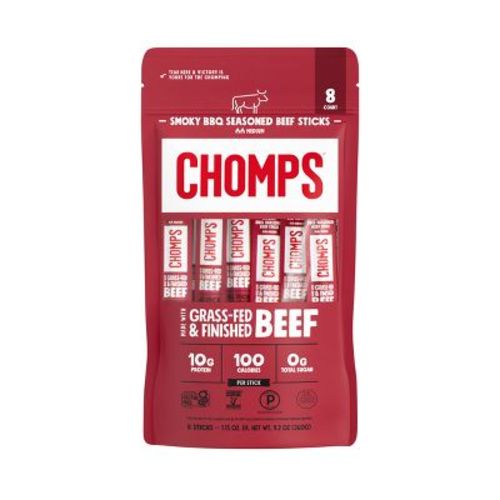 Chomps Snack Sticks Smoky BBQ Beef Meat Sticks - 9.2oz/8ct: 10g Protein
