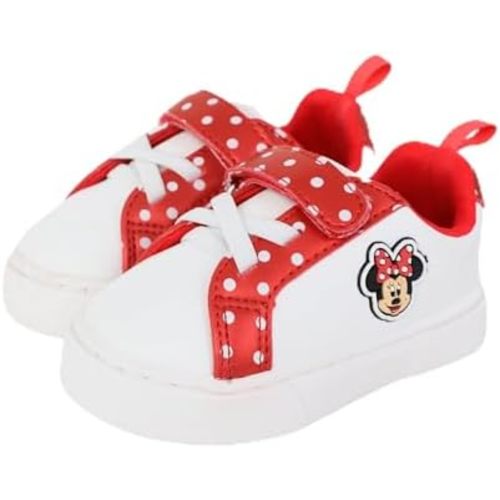 Disney Infant Sneakers - Winnie The Pooh and Minnie Mouse Baby Court Sneakers with a Hook and Loop Closure