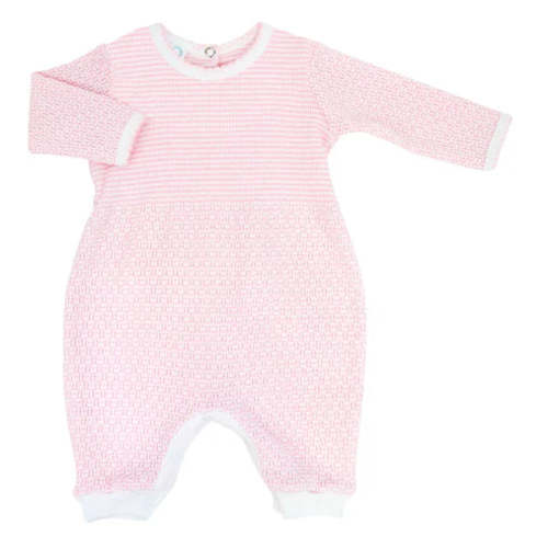Paty Knit Long Sleeve Romper - Pink