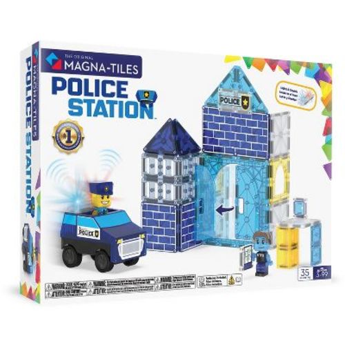 MAGNA-TILES Police Station Magnetic Building Set: Educational Math, Shapes & Colors, Creative Engineering Skills, 36 Pieces