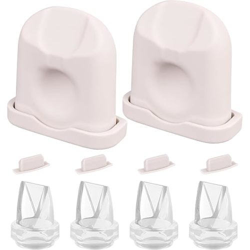 Breast Pump Replacement Parts Kit Compatible with Eufy Electric Wearable Breast Pumps E10 / E20 / S1 / S1 Pro, 10PCS Includes 4 Spout Caps, 4 Duckbill Valves & 2 Silicone Diaphragms, BPA Free