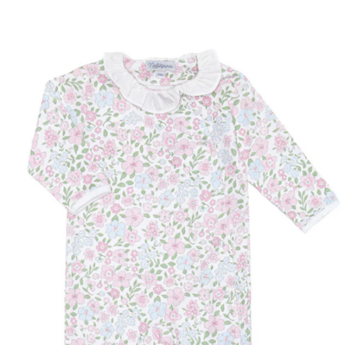 English Garden Crossover Footie in Peruvian Cotton | Nellapima