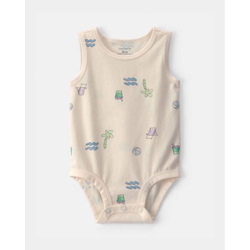 Baby Boy Beach Sleeveless Graphic Bodysuit - Ivory | Carter's