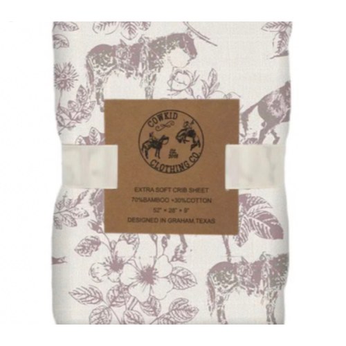 Western Daydream Rose Cotton Muslin Crib Sheet – Cowkid Clothing Company