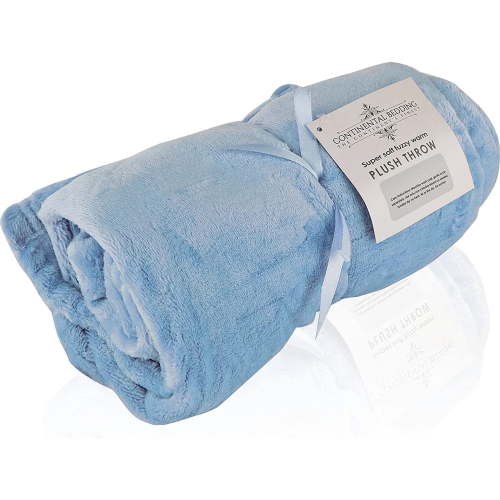Light Baby Blue, 30x40 inch Velvety Soft Classic Solid Plush Fleece Throw Blanket