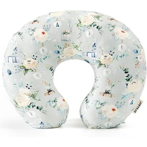 Nursing Pillow Cover Stretchy Minky Removable Nursing Covers for Breastfeeding Pillows, Ultra Soft Comfortable Slipcover for Boy and Girls, Dinosaurs Print
