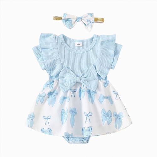 Gubotare Baby Girls Clothes Jumpsuit Toddler Baby Girl Sleeveless Halter Romper Pants Overall One Piece Clothes 0 3 6 9 12 18 24 Months (Sky Blue,0-3 Months)