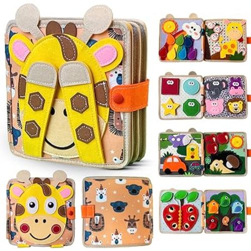 Montessori Busy Book for Toddlers 1-3, Toddler Busy Board Felt Quiet Book for Baby, Preschool Learning Activities Educational Sensory Toy for Kids Gift