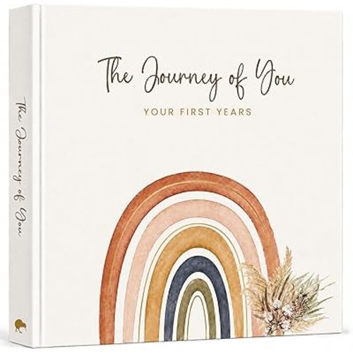 Baby Memory Book, Rainbow Baby Gifts, First 5 Years Milestone Keepsake Journal, Gender Neutral Scrapbook Album, FSC-Certified Paper, 108 Pages, Boho Rainbow Newborn Keepsake, Pregnant New Mother Gift