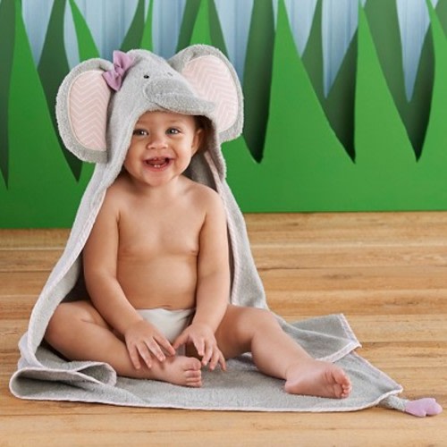 Baby Aspen Splish Splash Elephant Bath Hooded Spa Towel