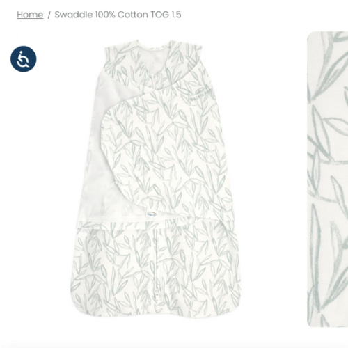 100% Cotton Baby Swaddle Green Leaves | Newborn | HALO US