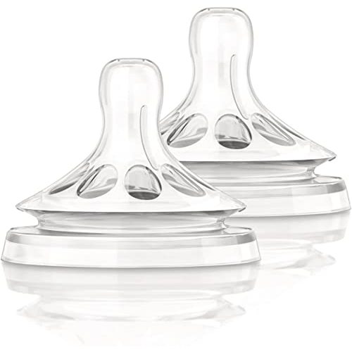 Philips AVENT Natural Baby Bottle Nipple, Fast Flow Nipple, 6M+, 2pk, Clear