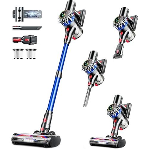Cordless Vacuum Cleaner, 600W 50Kpa 65Mins Cordless Stick Vacuum with Self-Standing, Touch Screen, Anti-Tangle Wireless Vacuum, Vacuum Cleaners for Home/Pet Hair/Carpets/Hardwood Floor