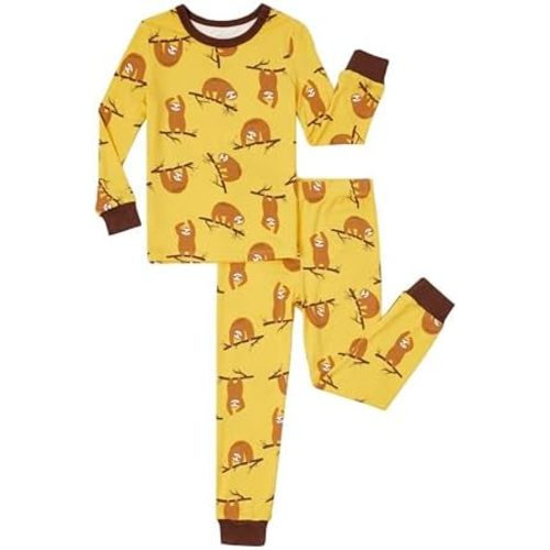 PATPAT Bamboo Viscose Pajama Set for Toddlers with Improved Tensile Strength, Snug Fit Pjs Sleeper for Baby Boys Girls Kids
