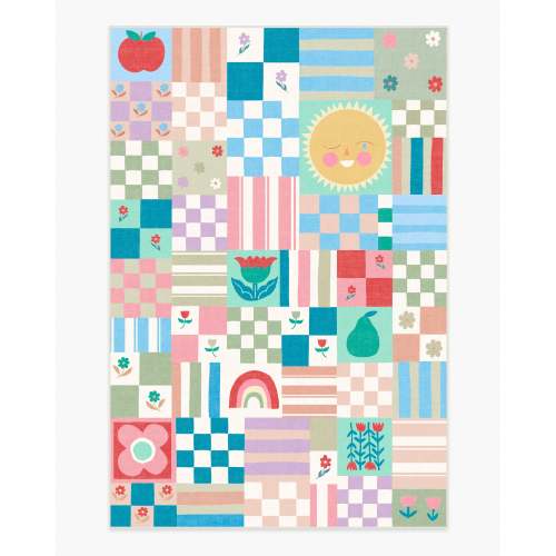 Hello Sunshine Patchwork Multicolor Rug | Ruggable US