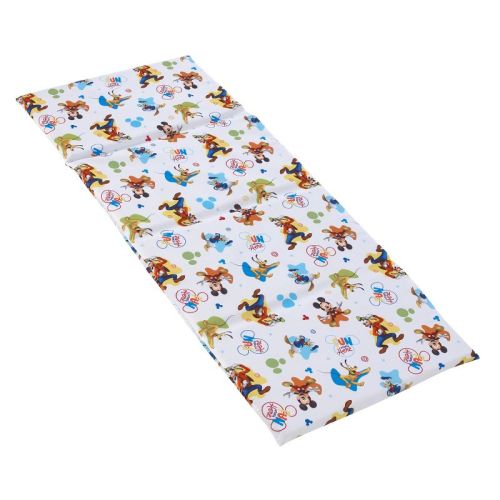 NoJo Disney Mickey Mouse Blue, Red, Green, Yellow, and White, Donald Duck, Pluto, and Goofy, Fun Starts Here Preschool Nap Pad Sheet