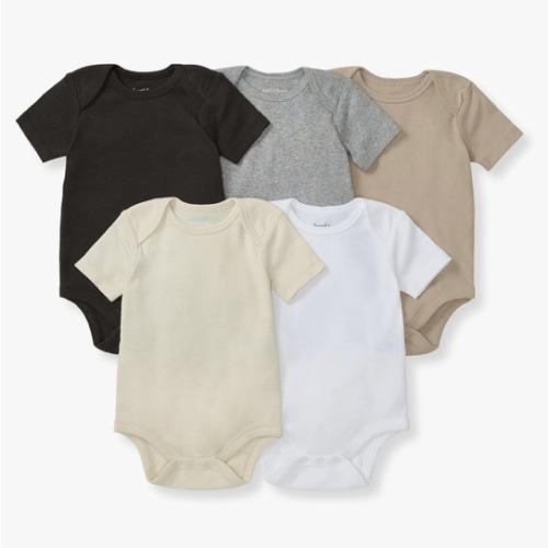 Burt's Bees Baby Organic Cotton Bodysuits – Baby Boy & Girl Short and Long Sleeve One-Pieces, 5-Pack