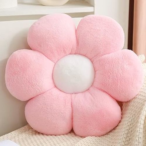 CANGHI Flower Pillow,Pink 15.7" Decorative Throw,Daisy Pillow