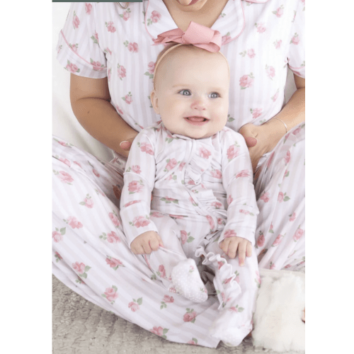 Rosy & Cozy Ruffle Zipper Footie - 0-3 mo