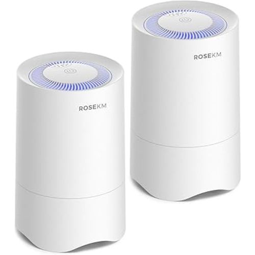 Small Air Purifier for Home Bedroom, Personal Desk Mini Air Purifier, Room Hepa Air Purifier Fresheners Cleaner for Dorm, Pets, Smoke, Desktop, Office (2 Pack)