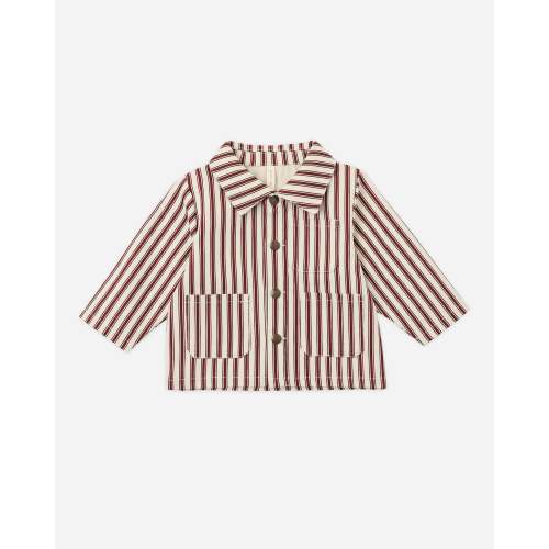Utility Jacket Black Cherry Pinstripe – Quincy Mae