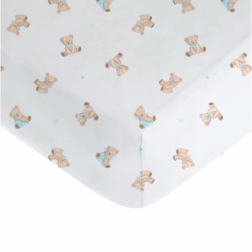 American Baby Company 100% Natural Cotton Fitted Crib Sheet 52" x 28" - Soft, Breathable, Hypoallergenic & Gentle Toddler Bed Sheet, Bear, Neutral for Boys & Girls