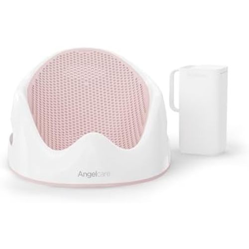 Angelcare Soft-Touch Baby Bath Support & Rinser Bundle, Pink