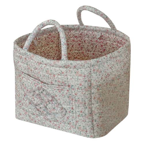 CARRFA Boho Fabric Storage Basket, Large Capacity Floral Laundry Baskets, Portable Folding Storage Bag for Clothes and Sundries