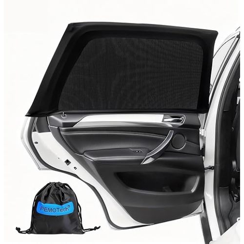 Car Window Shades(2 Pack)-Side Window Sun Shades, UV Protection Breathable Spandex Baby Window Covers, Universal Fit Most of Cars, Protect Privacy for Family (27.2"x39.8") Black