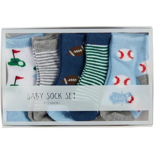 Mud Pie Children's Sports Sock Box Set; 0-12M