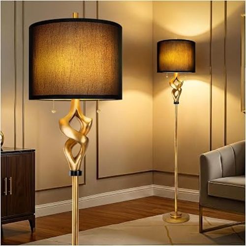 Scenekoy 65.5” Floor Lamp for Living Room Bedroom, Antique Gold Leaf