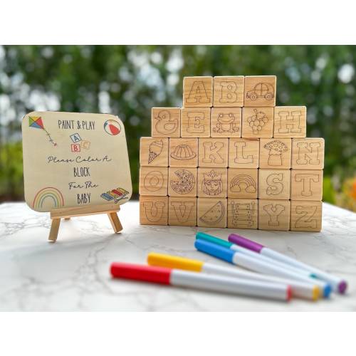 Baby Shower ABC Blocks Activity - DIY Alphabet Block Decorating Game for Baby Showers