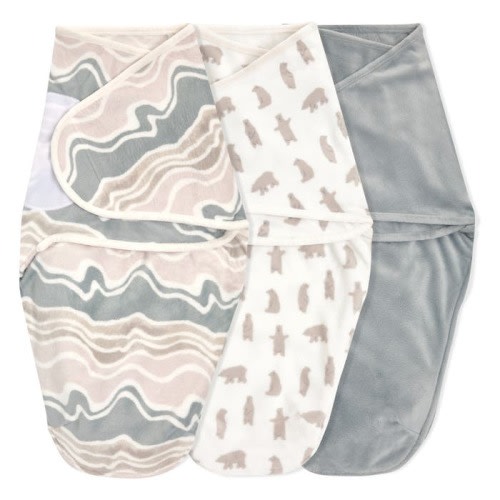 essentials velboa wrap swaddles quick change 3 pack