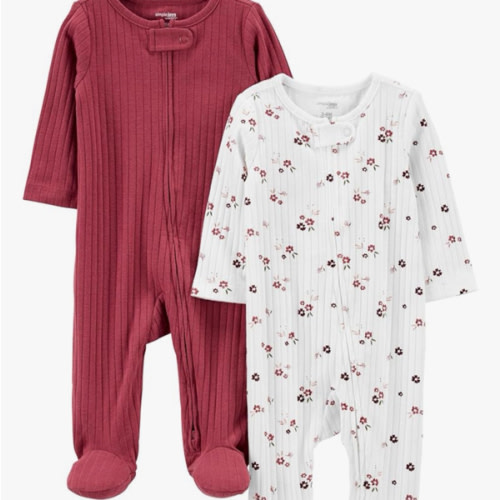 Simple Joys by Carter's unisex baby 2-pack 2-way Zip Textured Sleep and Play